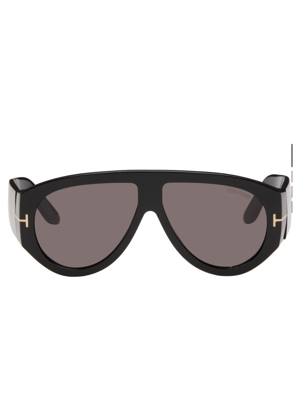 Tom Ford Black Shield Sunglasses with Dark Gray Lenses